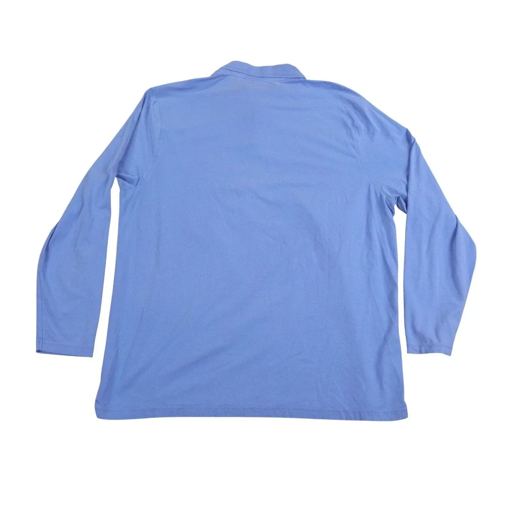 Coolibar Mens XL Coppitt Long Sleeve‎ Weekend Polo Shirt Blue UPF 50+ Beach Surf